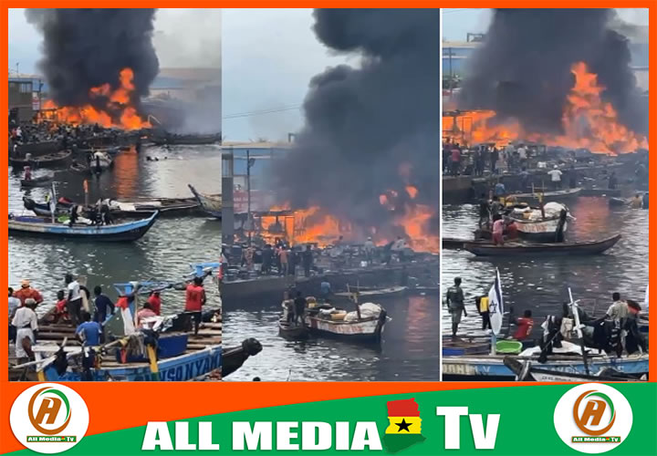 Fire guts Elmina Fishing Harbour