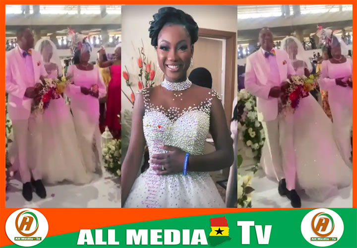 Sam Korankye-Ankrah’s daughter prays before kissing her groom at their wedding