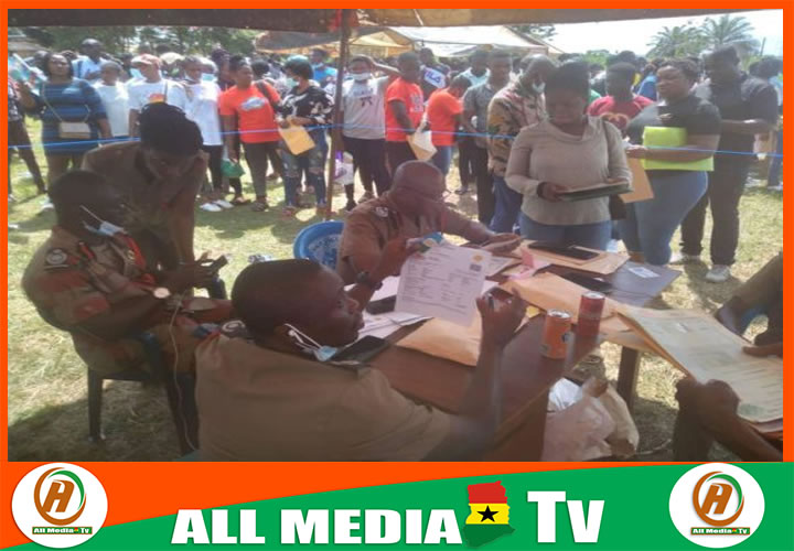 Scores of young people troop to recruitment centres in Bono East Region