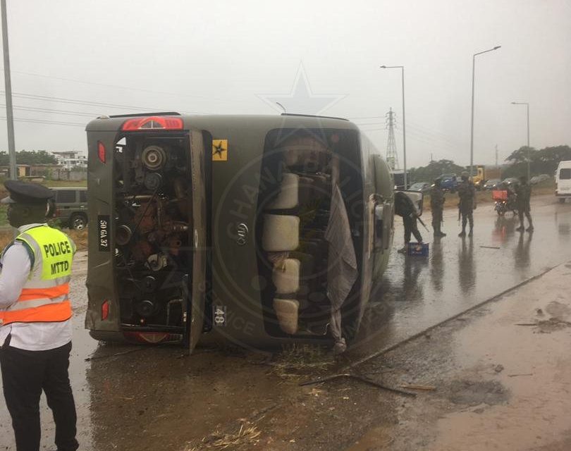 Bus carrying military personnel involved in accident on Accra-Tema Motorway