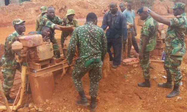 The Ghanaian Armed Forces battle galamsey in tandem with small-scale miners.