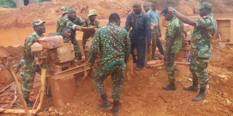 The Ghanaian Armed Forces battle galamsey in tandem with small-scale miners.